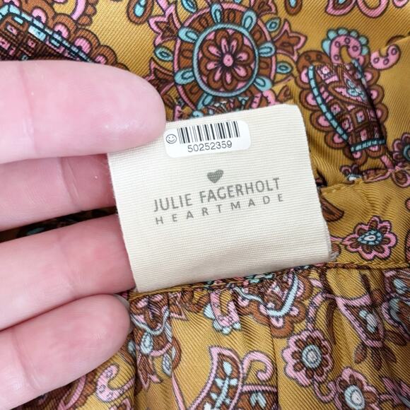 Julie Fagerholt Heartmade Silk Maxi Dress Medium Yellow - Picture 9 of 11
